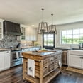 thumbnail image 3 of TOMIYA Farmhouse Light Fixtures Foyer Wood Chandelier for Dining Room, 4 Light Lantern Hanging Pendant Light for Kitchen Island Entryway, 3 of 7