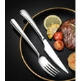 thumbnail image 6 of Flatware Stainless Steel Cutlery Set - Includes Fork, Spoon, Knife, and Steak Knives. Food-Grade Stainless Steel Tableware Cutlery Set, Mirror Finished Utensil Sets for Home Restaurant, 6 of 8