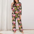 thumbnail image 2 of Sikiie Cute Pigs Sunflower Women's Long-Sleeve Shirt and Full-Length Bottom Pajama Set (s-xxl)-Large, 2 of 7