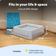 PetSafe ScoopFree Crystal Smart Self-Cleaning Cat Litter Box, Phone App Connected, Gray