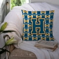 thumbnail image 3 of Letter H Football Blue and Gold Fabric Decorative Pillow, 3 of 4