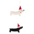 thumbnail image 1 of 2x colgantes navideños Dachshund perro en forma de decoración navideña muñeca manualidades En blanco y negro Sunnimix Colgante, 1 of 7