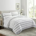 thumbnail image 1 of Marina Decoration Ultra Soft Silky Zipper Rich Printed Rayon from Bamboo All Season Duvet Cover Set with Pillowcases, Simplify Modern Geometric Pattern, 1 of 7