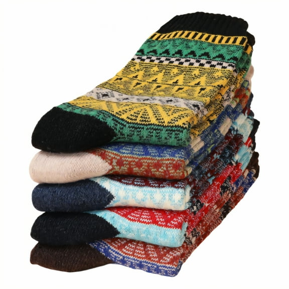 TELOLY 5Pairs Thermal Socks for Men,39-44 Yards Men Socks,Warm for Fall/Winter Warm Socks for Men,Combination1