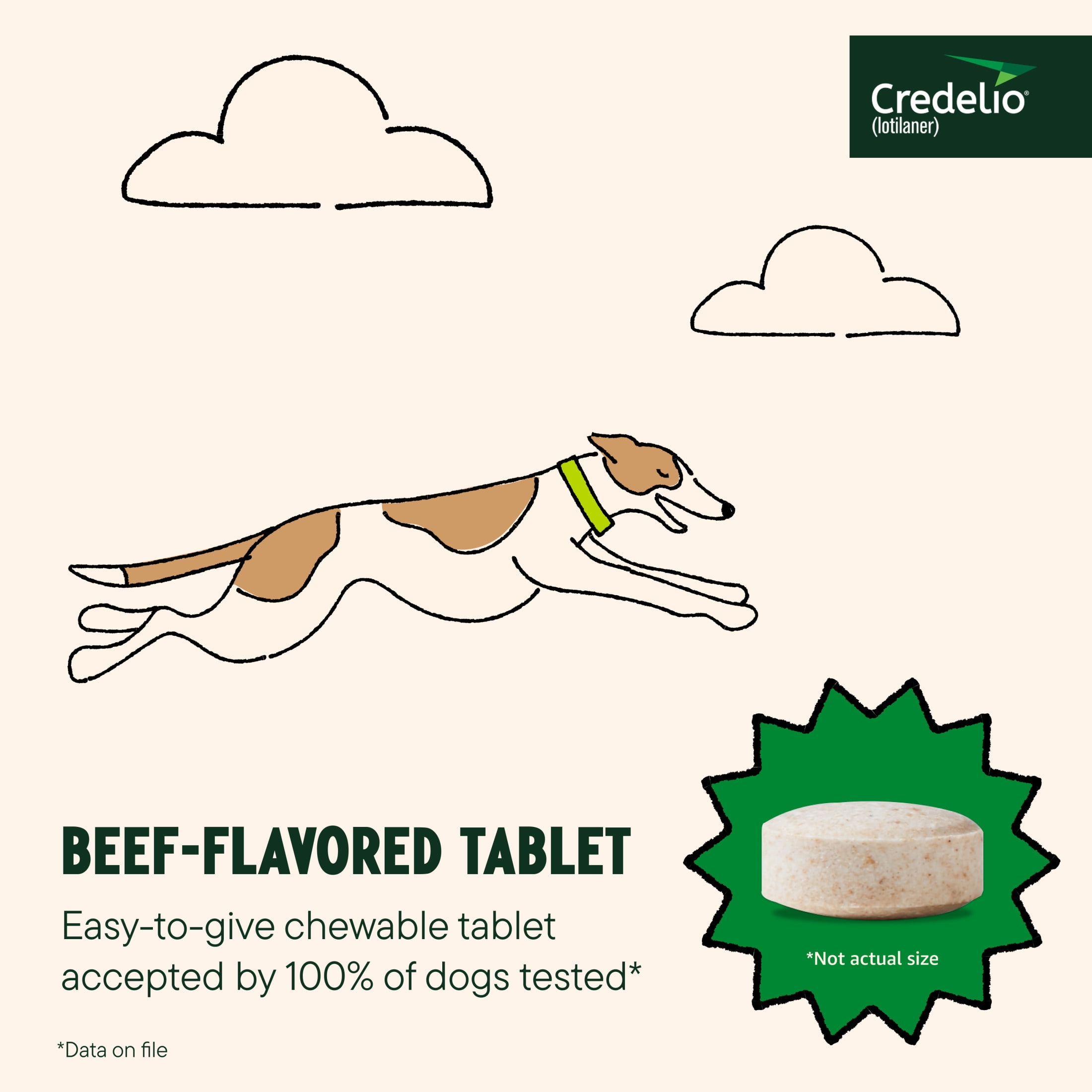 Credelio (lotilaner) Tick & Flea Treatment + Flea Infestation Protection for Dogs 25.1-50.0 lbs. (6 Tablets)
