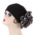 thumbnail image 1 of Turban Cap Leopard Cloth Flower Headgear Brimless Pure Color Scarf Hat for Spa, 1 of 10