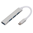 thumbnail image 3 of Concentrador USB C 4 en 1 de alta velocidad, ligero, portátil, estación de acoplamiento USB para teclado, impresora, teléfono móvil, tableta, color plateado, 3 of 14