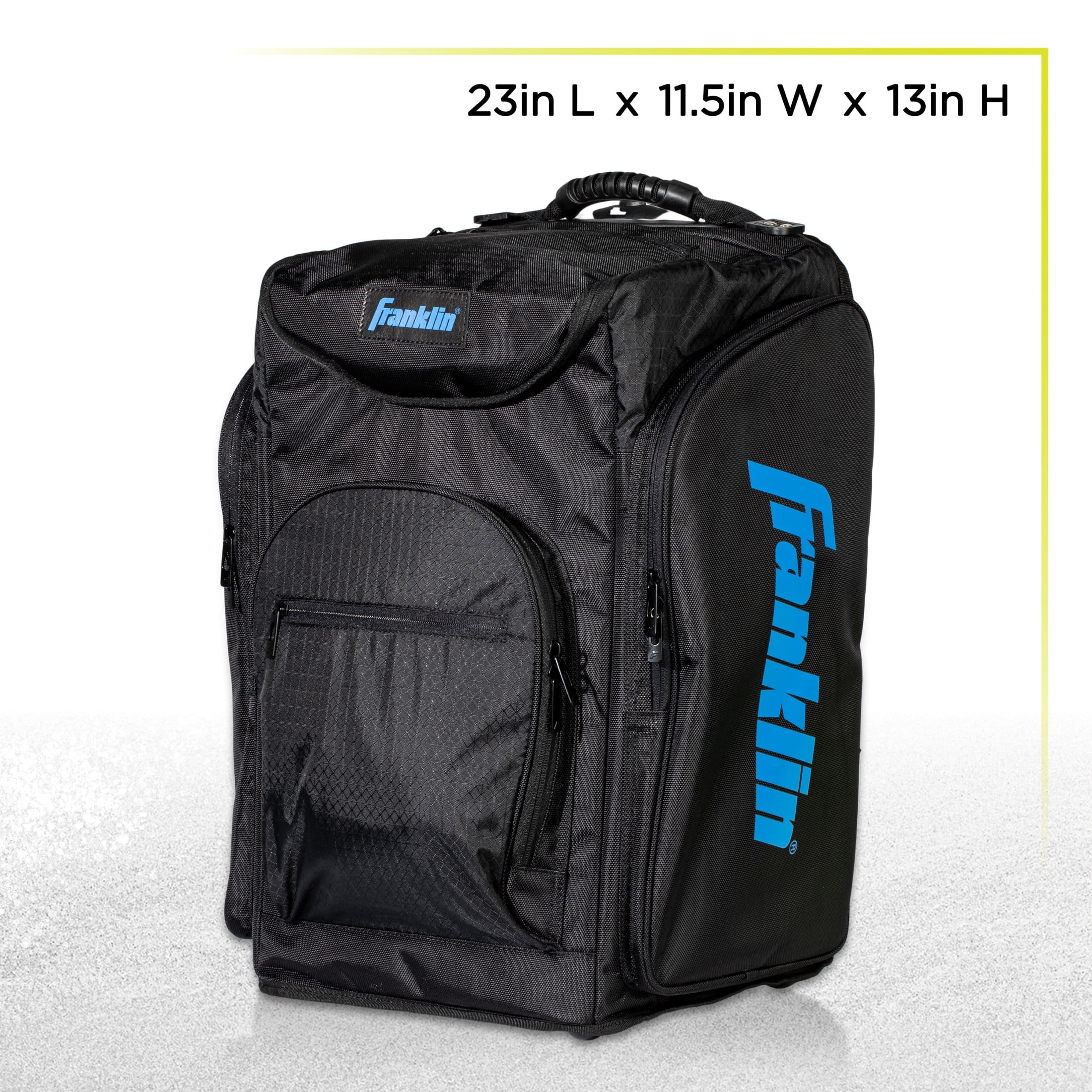 Franklin Sports Portable Pickleball Hopper Bag + Caddy - Pickleball Ball Retriever + Storage Bag - 100 Ball Rolling Hopper Basket for Pickleballs - Pickleball Training Equipment + Accessory