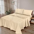 thumbnail image 4 of RUVANTI 100% Cotton Sheets – Twin XL Size Percale Bedding, Cooling & Breathable, Durable with a Crisp, Soft & Comfortable Feel, 16" Deep Pocket, 3-Piece Set, Beige, 4 of 6