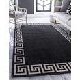 thumbnail image 2 of Unique Loom 3137310 Geometric Casual Modern Border Area Rug, 2 x 3 Feet, Charcoal/Beige, 2 of 10