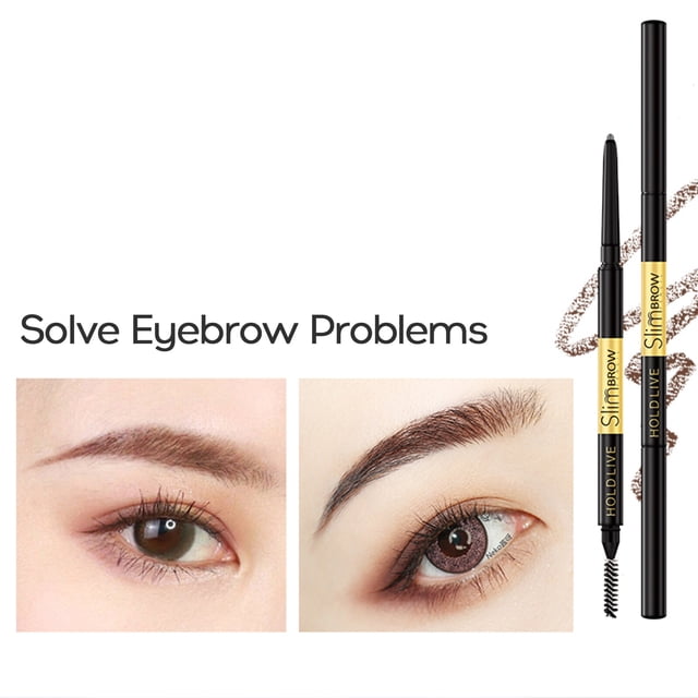 HOLD LIVE 0.1g Double-ended Rotary Natural Fine Eyebrow Pencil Easy Coloring Skin-friendly Smooth Waterproof Sweatproof