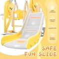 thumbnail image 5 of Toddler Slide and Swing Set 5 in 1, Kids Freestanding Slides with Basketball Hoop, Playground Swing Slide Climber Playset, Freestanding Combination for Babies Play in Indoor & Outdoor, Yellow, 5 of 9