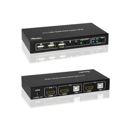 KVM HDMI Port 1.4 & USB Type B 2 Channels Switch with USB Type A 2.0 2 X