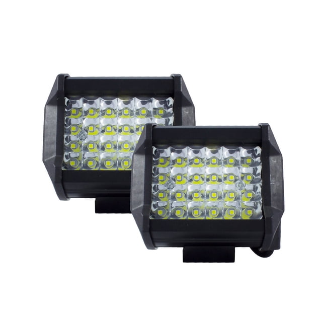2 Faros Rectangulares 24 Leds C/Estrobo Blanco 72w TUNELIGHT-RENOVATIO
