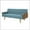 Blue (Fabric), variant on GDF Studio Aidan Mid Century Modern Tufted 3 Seater Sofa with Bolster Pillows, Blue Fabric and Dark Walnut