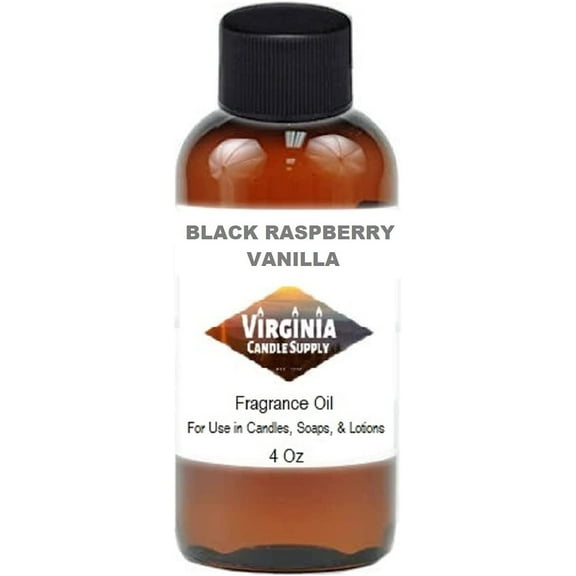 Black Raspberry Vanilla Fragrance Oil 4 oz Bottle for Candle Making, Soap Making, Tart Making, Room Sprays, Lotions, Car Fresheners, Slime, Bath Bombs, Warmers