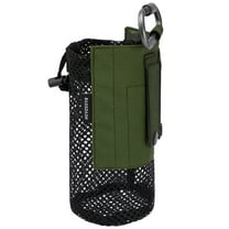 BASSDASH Water Bottle Pouch with Molle Straps Belt Clip Carabiner Foldable Mesh Holder Bag for Travel Fishing Hunting Hiking Outdoor Activities
