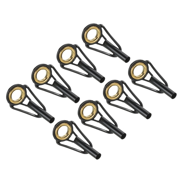 Unique Bargains 2.8mm Stainless Steel Fishing Rod Tip Repair Kit Pole Ring Guide Replacement, Golden 8 Pack