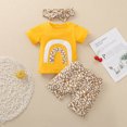 thumbnail image 6 of Dooleck Baby Girl Clothes Infant Toddler Rainbow Shirts Leopard Shorts Outfit Sets, 6 of 7