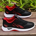 thumbnail image 6 of A Pair of Men's Casual Lace-up Sneakers - Suitable for All Seasons, Color-block Design in Black and Red, Low-top Running Shoes | Casual Slip-ons | Non-slip Sole Shoes, 6 of 6
