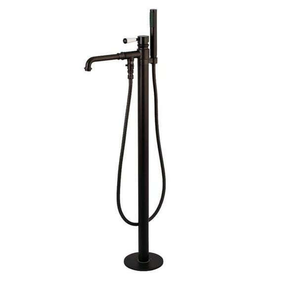 Paris Paris Single Handle Freestanding Roman Tub Filler with Hand Shower, Oil Rubbed Bronze