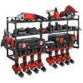 thumbnail image 1 of VEVOR Power Tool Organizer Wall Mount, 4-Layer Storage Rack with 8 Drill Holders, Tools Holder and Storage Rack with Screwdriver Holder, Garage Tool Organizer for Garage, Workbench, and Workshop, 1 of 9