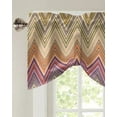 thumbnail image 2 of Ethnic Style Stripes Abstract Design Window Curtain Kitchen Cabinet Coffee Tie-Up Valance Curtain Rod Pocket Short Curtain, 2 of 6
