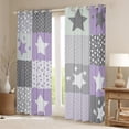 thumbnail image 2 of Feelyou Kawaii Stars Print Black Out Curtains, Dreamy Purple Cartoon Curtains Pack of 2 (42x63 Each), Teens Boys Girls Kids Bedroom Curtains, Blackout Curtains Bedroom Decor, 2 of 6