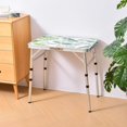 thumbnail image 2 of Folding Camping Table 2ft Portable Pinic Table Adjustable Height Small Card Table Aluminum Foldable Lightweight with Carry Handle for Outdoor Indoor Hiking Camp BBQ Beach (Monstera Palm Leaves), 2 of 12
