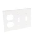 thumbnail image 2 of Cooper Wiring Devices 2158W 3-Gang Combination Duplex Outlet Toggle Switch Wall Plate, Standard Size, Thermoset Plastic, White, 2 of 3