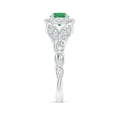 thumbnail image 3 of Angara Natural 0.75 Ct. Emerald with Diamond Halo Ring in 14K White Gold for Women (Ring Size: 5.5), 3 of 10