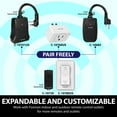thumbnail image 6 of Fosmon Wireless Remote Control Outdoor Electrical Outlet Switch Weatherproof Heavy Duty 3-Prong Plug-in ETL Listed (Battery Included), Black - 2 Packs, 6 of 9