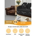 thumbnail image 5 of Black Modern Couch Cover for 2 Cushion Sofa, Farmhouse Rabbit Abstract Art Washable Loveseat Sofa Covers Slipcover for Sectional Sofas L-Shaped, Couch Throw Cover 71"x118", 5 of 9