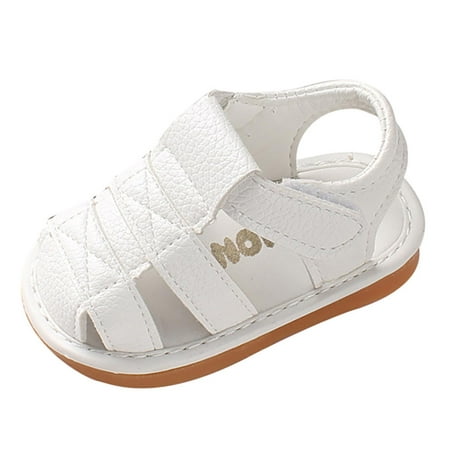 

Holiday Savings Deals! Kukoosong Toddler Sandals Baby Boys Girls Sandals Footwear Cute Summer Flat Shoes Infant First Walkers White 9-12 Months