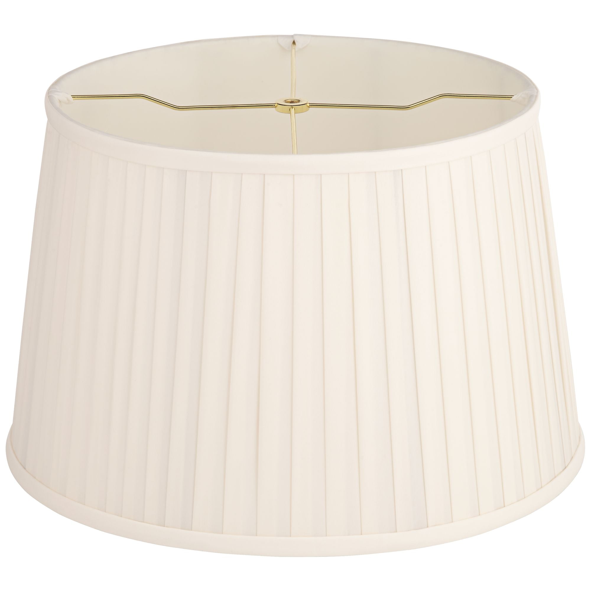 Springcrest Mapo 14" Top x 17" Bottom x 11" High x 11" Slant Lamp Shade Replacement Large Cream Drum Softback Washer Harp Finial