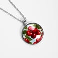 thumbnail image 4 of Cherry Elegant Glass Circular Pendant Necklace Jewelry, 4 of 5