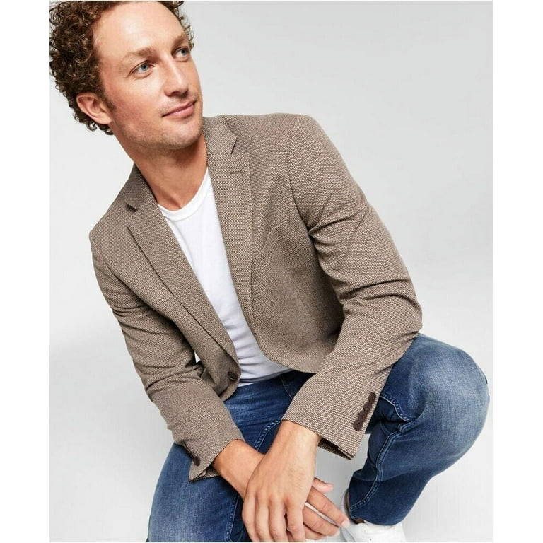 Calvin Klein Men's Slim-Fit Wool Textured Sport Coat Brown Size 42R MSRP  $350