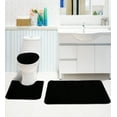 thumbnail image 4 of Ottomanson Nice Washable Non-Slip Rubberback Polypropylene Black Bath Rug Set, 3 Piece, 4 of 9