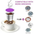 thumbnail image 2 of VELOCVIL, Reusable K Cup Filter Set, Stainless Steel K Cup with Aluminum Foil Lids, Universal Refillable K Cup for K 1.0 and 2.0 Coffee Makers, Deliver Better Brew Expreience C67, 2 of 3