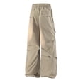 thumbnail image 5 of Blmnix Palazzo Pants Men Cargo Pants Low Rise Baggy Travel Pants Pant Yellow Long Wide-Leg Summer Pants for Men,XXXXL, 5 of 9