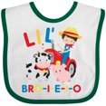thumbnail image 3 of Inktastic Farmer Tractor EIEIO Little Bro Boys Baby Bib, 3 of 4