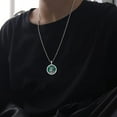 thumbnail image 5 of CACA LADY Holy Archangel Malachite Necklace 925 Sterling Silver Patron Amulet Medal Jewelry for Men, 5 of 5