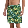 thumbnail image 2 of Logiee tropical butterflies and plants Print Mens Swim Trunks Quick Dry Board Shorts,Breathable Hawaii Beach Shorts Swimwear Bathing Suits-3X-Large, 2 of 6