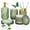 green, variant on Hot-pink 5 Piece Glass Bathroom Accessory Set