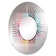 thumbnail image 2 of Designart "Pink and Blue Bohemian Plaid Design" Plaid Starburst Round Wall Mirror - Oval Printed Decorative Mirror - Multiple Color Options, 2 of 5