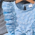 thumbnail image 4 of HCNTES Toddler Summer Dress for Girls Short Sleeve Dress Baby Girls' Dresses Casual Spring Fall Outfits for Toddler Kid Girl 3T 4T 5T(6-7 Years,D01-Blue), 4 of 5