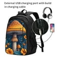 thumbnail image 2 of Yiaed Vintage Blue Leaf Mushroom Print Laptop Backpack,Business Travel Durable Laptops Backpack with USB Charging Port,Water Resistant College Computer Bag, 2 of 5