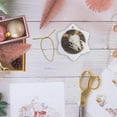 thumbnail image 6 of 3drose, Goat Skull on of White Color on a Brown Animal Hide. Large Horns, 3 inch Snowflake Porcelain Ornament, 6 of 7