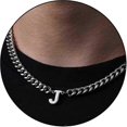 thumbnail image 1 of Stainless Steel Cuban Link Necklace for Initial A-Z Boys Men Women with Letter Pendant 6.5mm 18+2 Inches Jewelry Gift, 1 of 5
