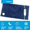 thumbnail image 2 of Electric Heating Pad 12"x24" for Back Pain Relief, Fast Heating Shoulder Wrap with 3 Heat Settings, 9' Cord, Moist Heating Option (Navy) - Dr Relief / SUNAID, 2 of 10